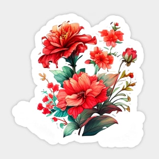 Red Flowers Sticker